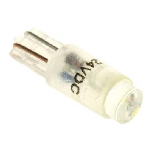 RS PRO Kontrolka barva světla Bílá, objímka žárovky: Klín Jednočipové, průměr: 5.75 mm, 24 V ac/dc