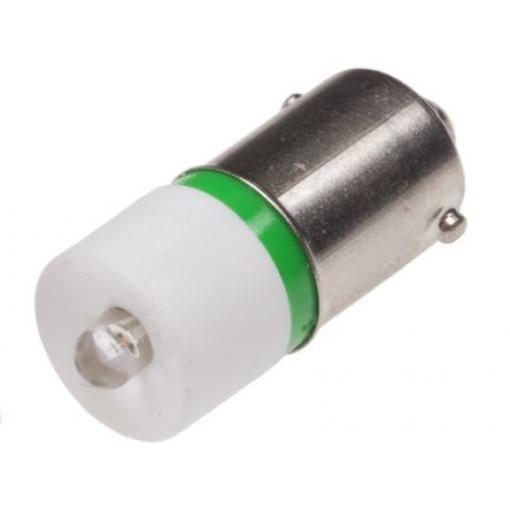 RS PRO Kontrolka barva světla Zelená, objímka žárovky: BA9 Jednočipové, průměr: 10 mm