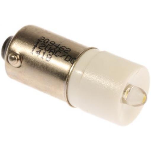 RS PRO Kontrolka barva světla Bílá, objímka žárovky: BA9 Jednočipové, průměr: 10 mm, 12 V ac/dc