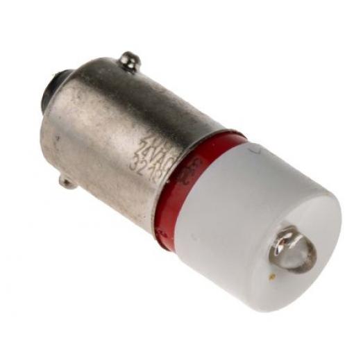 RS PRO Kontrolka barva světla Červená, objímka žárovky: BA9 Jednočipové, průměr: 10 mm, 24 V ac/dc
