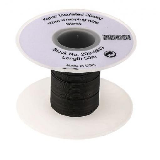 Zapojovací vodič plocha průřezu 0,05 mm², prameny vodičů: 1/0,25 mm pramen vodičů, Černá, 300 V 50m 30 AWG Metcal