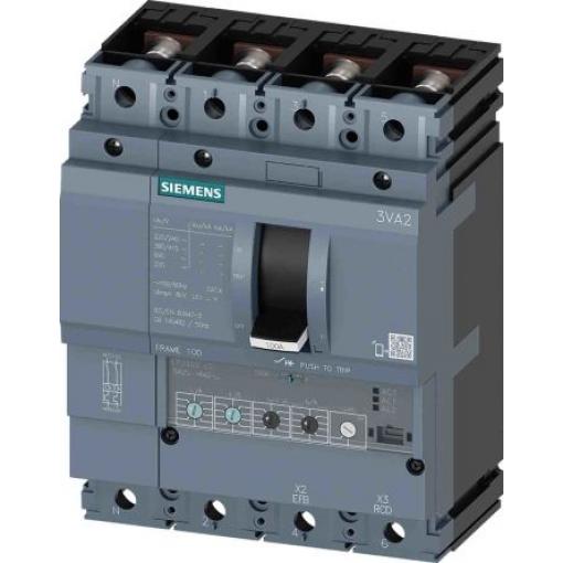 Siemens Jistič s lisovaným pouzdrem, rozsah: 3VA 4pólový 63 A vypínací výkon 2 kA, rozsah: SENTRON Pevný