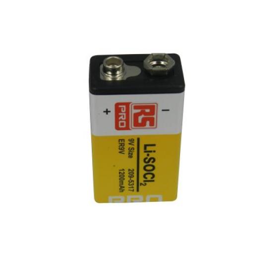 Baterie 9 V Lithium-thionyl chlorid IEC 60086-4 1.2 Ah RS PRO
