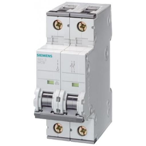 Siemens Miniaturní jistič, rozsah: 5SY5 2pólový 1 A vypínací výkon 10 kA, charakteristika: Typ C, rozsah: SENTRON 400 V