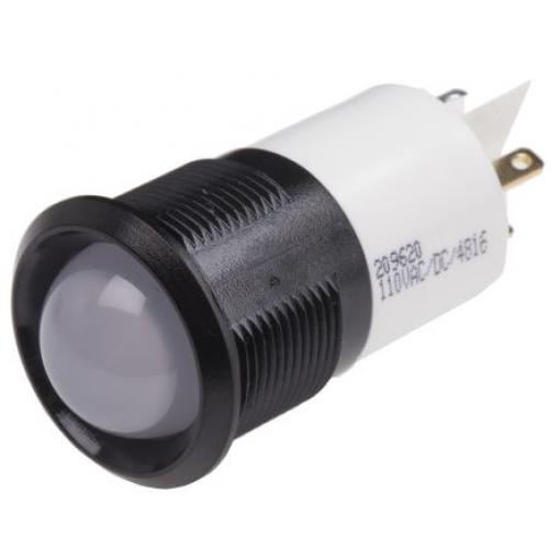 Indikátor pro montáž do panelu Prominentní barva Bílá, 130 V ac RS PRO, IP67