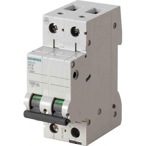 Siemens Miniaturní jistič, rozsah: 5SL4 2pólový 500 mA vypínací výkon 10 kA, charakteristika: Typ D, rozsah: SENTRON 400