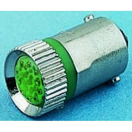 RS PRO Kontrolka barva světla Zelená, objímka žárovky: BA9 vícečipový, průměr: 10 mm