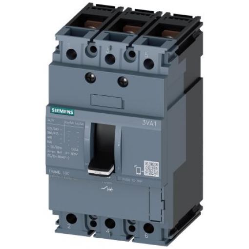 Siemens Jistič s lisovaným pouzdrem, rozsah: 3VA1 3pólový 50 A vypínací výkon 25 kA, rozsah: SENTRON