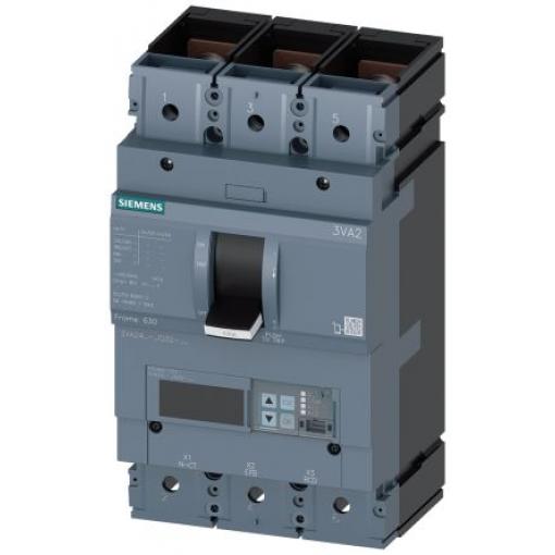Siemens Jistič s lisovaným pouzdrem, rozsah: 3VA2 3pólový 630 A vypínací výkon 55 kA, rozsah: SENTRON