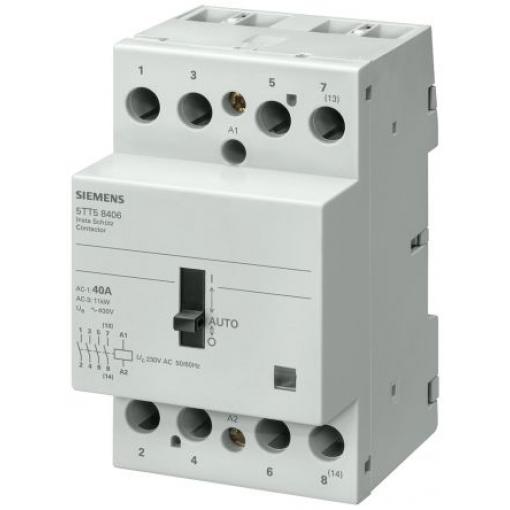 Siemens Stykač napětí ve vinutí 230V ac 4pólový 40 A 4 kW s 4 NO kontakty 24V, rozsah: 5TT INSTA