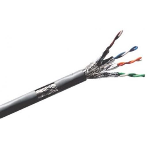 RS PRO Cat7a Ethernetové kabely, Šedá, Nízko dýmivý bezhalogenový, 300 V 500 m, typ pláště: Stíněné