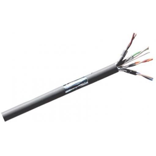 RS PRO Cat6a Ethernetové kabely, Šedá, Polyvinylchlorid, 300 V 100 m, typ pláště: Stíněné