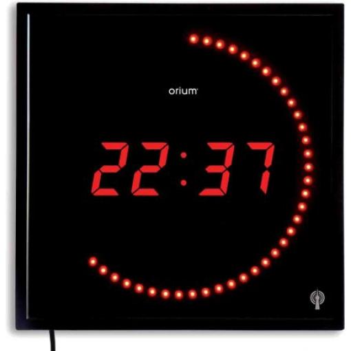 Hodiny barva Černá Rádiové ovládání Digitální Nástěnná, ABS, ABS, Minerální sklo 280 mm Baterie Orium