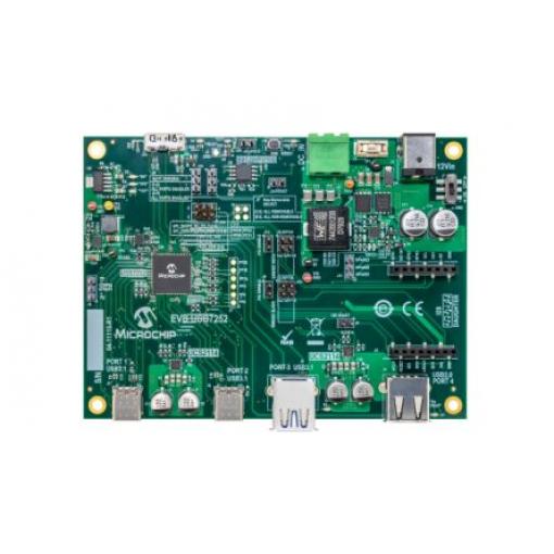 Komunikační a bezdrátový vývojový nástroj, EVB-USB7252 Evaluation Kit, Microchip