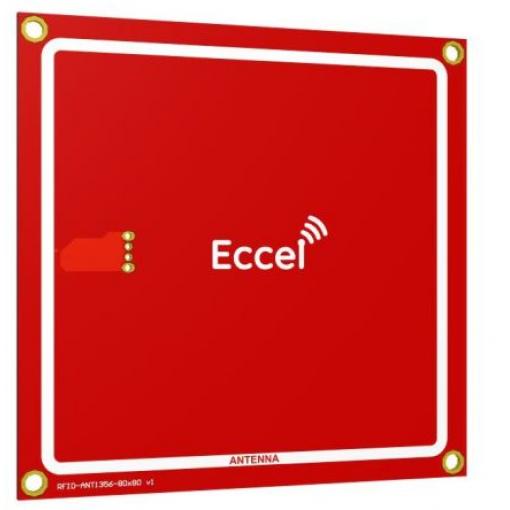Anténa RFID Mux ANT 1356-80x80-800 Průchozí otvor/šroubení Čtvercový JST PHR-3 Eccel Technology Ltd 1 dBi