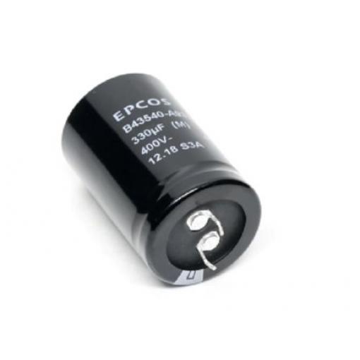 Kondenzátor, řada: B43644 330 μF ±20 % 90mΩ 450 V dc, Zacvakávací montáž EPCOS