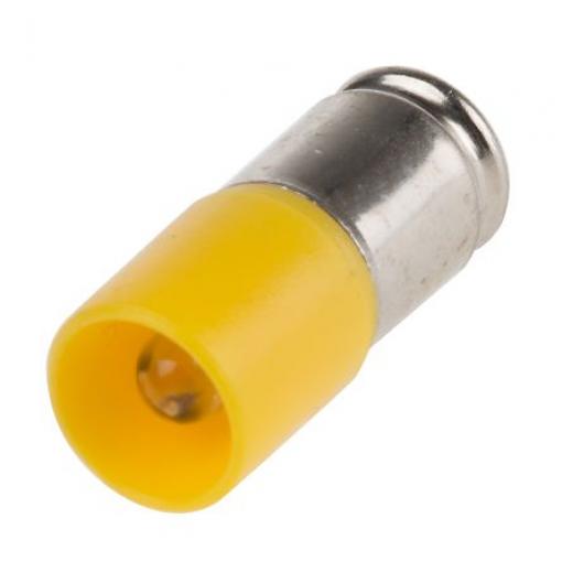 RS PRO Kontrolka barva světla Žlutá, objímka žárovky: Miniaturní drážka Jednočipové, průměr: 6.1 mm, 48 V ac/dc