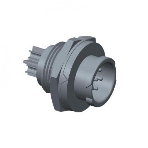Kulatý konektor, počet kontaktů: 6, Zadní, velikost: Standard Amphenol Industrial, pohlaví kontaktu: Vnější, orientace