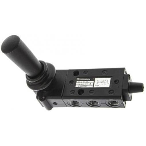 Pneumatický ventil s ručním ovládáním, řada: X30 barva Černá Páka G 1/8 G, materiál tělesa: Slitina zinku III B,