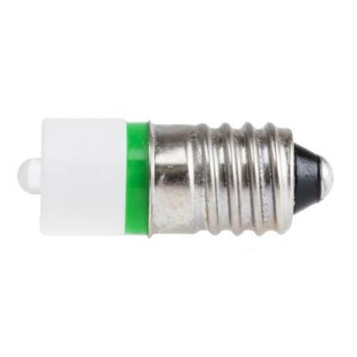 RS PRO Kontrolka barva světla Zelená, objímka žárovky: E10 Jednočipové, průměr: 10 mm, 230 V ac