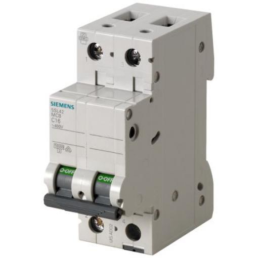 Siemens Miniaturní jistič, rozsah: 5SL4 2pólový 3 A vypínací výkon 10 kA, charakteristika: Typ B, rozsah: SENTRON 400 V