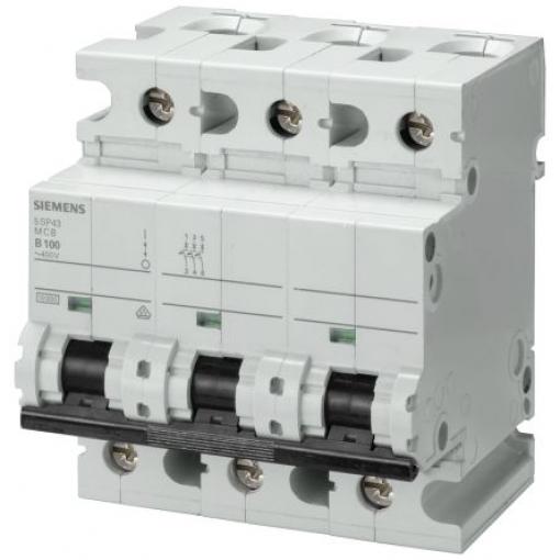 Siemens Miniaturní jistič, rozsah: 5SP4 3pólový 80 A vypínací výkon 10 kA, charakteristika: Typ B, rozsah: SENTRON 400 V