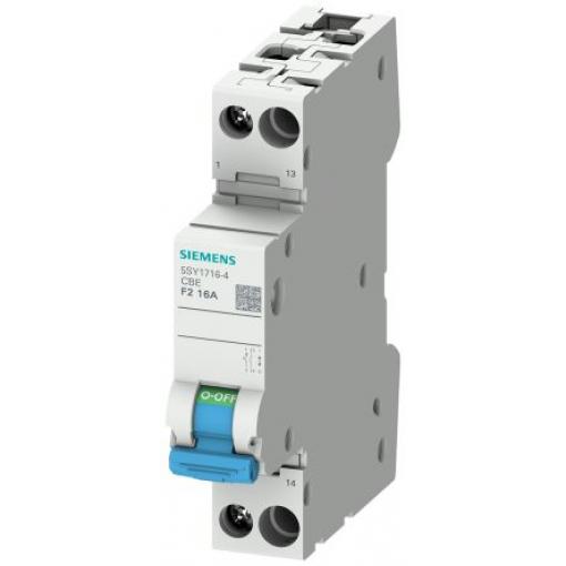 Siemens Miniaturní jistič, rozsah: 5SY1 1pólový 10 A, charakteristika: Typ F2, rozsah: SENTRON 230 V ac 60 V dc