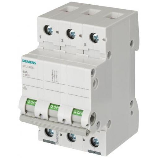 Siemens Oddělovací (hlavní) vypínač, rozsah: 5TL 3pólový Lišta DIN 100 A