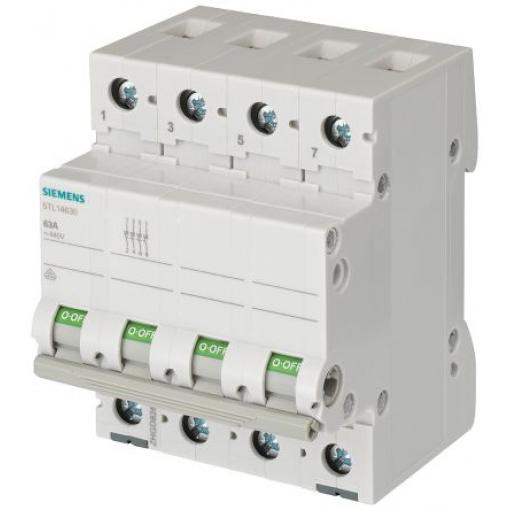 Siemens Oddělovací (hlavní) vypínač, rozsah: 5TL 4pólový Lišta DIN 32 A