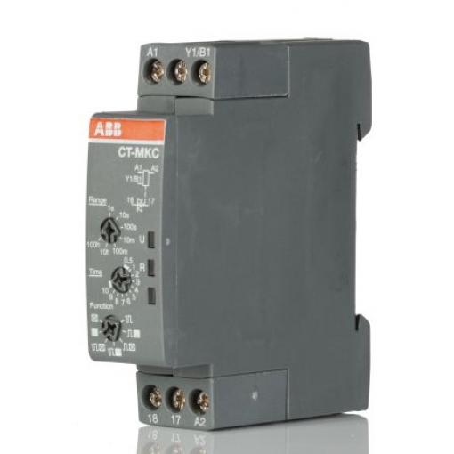 ABB Časovací relé, řada: CT-C Lišta DIN SPDT 1kontaktové 24 to 240 V ac 24/240 V ac Multifunkční funkce Šroub 0.1 to 10