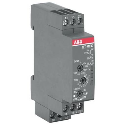 ABB Časovací relé, řada: CT-C Lišta DIN SPDT 2kontaktové 12 to 240 V dc 12/240 V ac Multifunkční funkce Šroub 0.05 s to