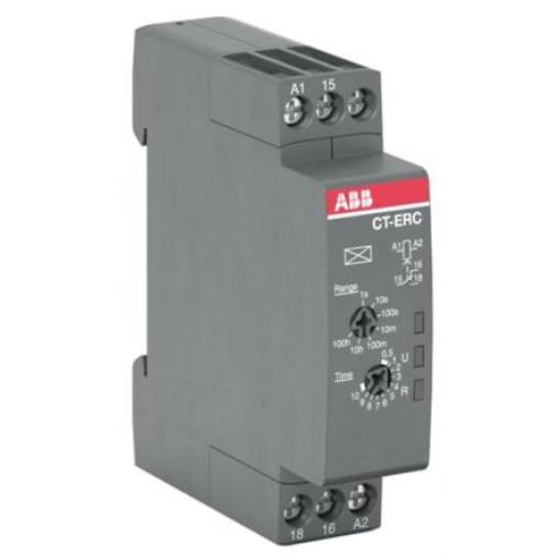 ABB Časovací relé, řada: CT-C Lišta DIN SPDT 1kontaktové 24 to 48 V dc 24/240 V ac 1 funkce Šroub 0.05 s to 100 h
