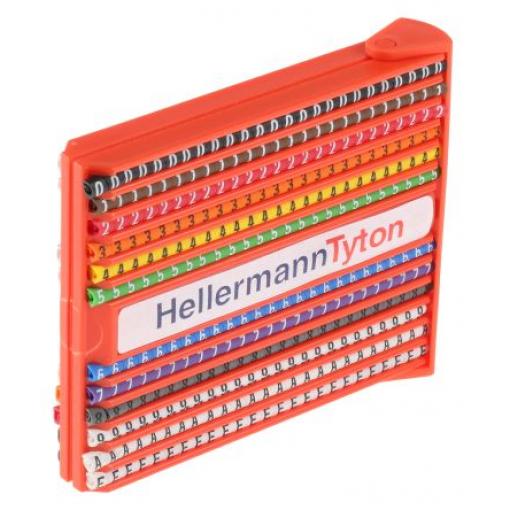 Sada pro označování kabelů, řada: Helagrip Nasouvací barva Černá 3.5 mm x HellermannTyton Barevný +, 0 až 9, Uzemnění,
