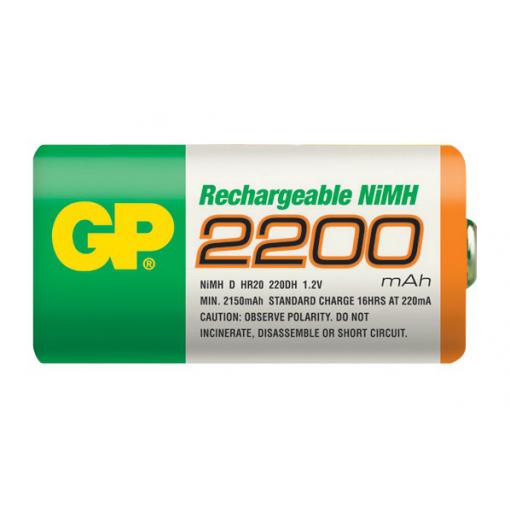 Nabíjecí baterie GP NiMH 2200 mAh R20 (D)
