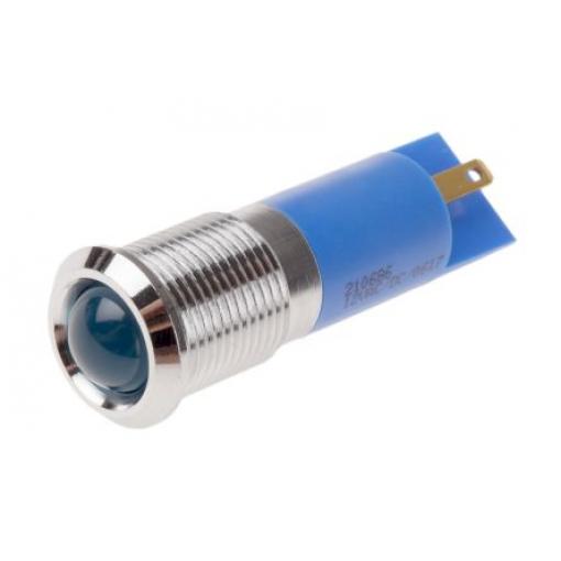 Indikátor pro montáž do panelu Prominentní barva Modrá, 12 V RS PRO, IP67