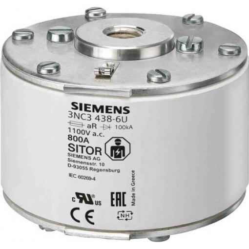 Pojistka s koncovými kontakty ve tvaru čtverce 900 A velikost NH3 Siemens 1 kV