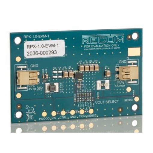 Vyhodnocovací deska Recom, pro použití s: Modul regulátoru Buck RPX-1.0