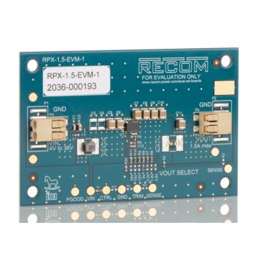 Vyhodnocovací deska Recom, pro použití s: Modul regulátoru Buck RPX-1.5