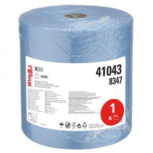 Hadry, X80 Power Clean Cloths 8347 Jedno použití Role Čištění, Modrá, Všeobecný úklid WYPALL, počet ubrousků: 475 Per