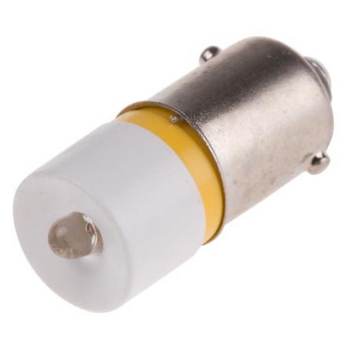 RS PRO Kontrolka barva světla Žlutá, objímka žárovky: BA9 Jednočipové, průměr: 10 mm