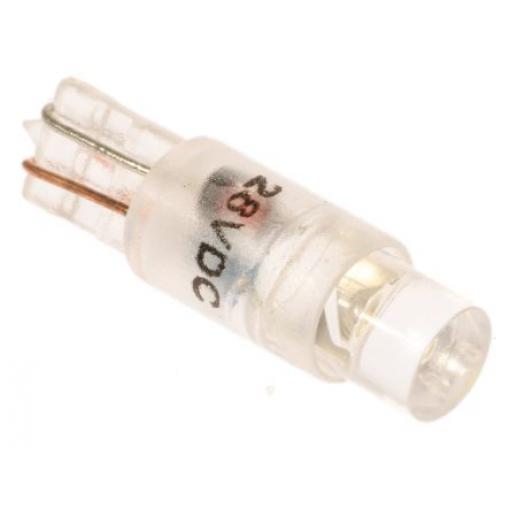 RS PRO Kontrolka barva světla Bílá, objímka žárovky: Klín Jednočipové, průměr: 5.75 mm, 28 V dc
