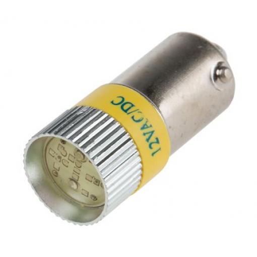 Žárovka indikátoru barva světla Žlutá, objímka žárovky: BA9s vícečipový, průměr: 10mm, 12V dc