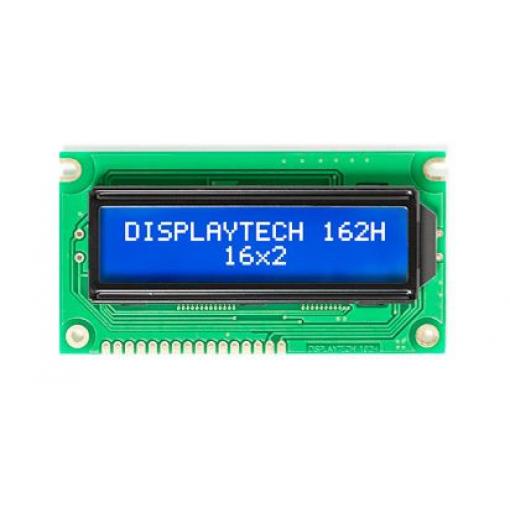 Monochromatický LCD displej, řada: 162H Alfanumerické podsvícení LED Bílá Displaytech Modrá 2 x 16