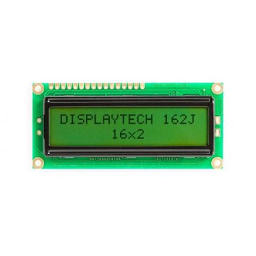 Monochromatický LCD displej, řada: 162J Alfanumerické, Reflexní, Displaytech