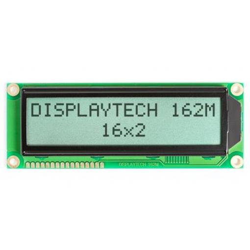 Monochromatický LCD displej, řada: 162M Alfanumerické podsvícení LED Bílá Displaytech Zelená 2 x 16