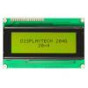 Monochromatický LCD displej, řada: 204 g Alfanumerické podsvícení LED Zelená, Žlutá Displaytech Zelená 20 znaků x 4