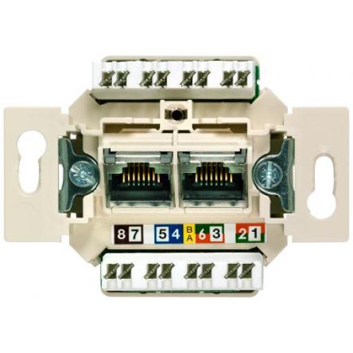 Jednotka konektoru jack, řada: 5TG2, počet cest: 2 RJ45 Připojovací zásuvka Přímý Kat6 Bílá Siemens