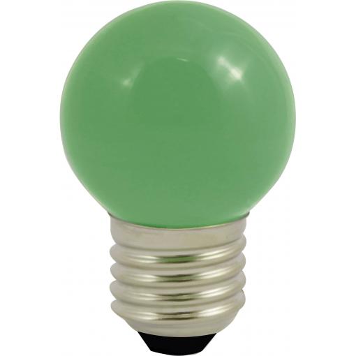 LightMe LM85252 LED Energetická třída (EEK2021) G (A - G) E27 kapkový tvar 1 W zelená (Ø x d) 45 mm x 69 mm 1 ks