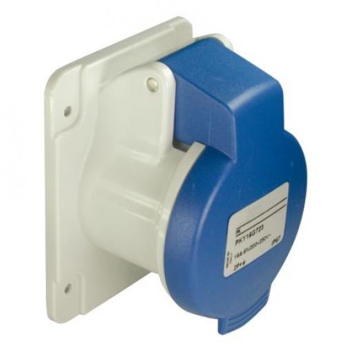 Schneider Electric Zásuvka, řada: Mureva, IP44, Panel barva Modrá, 32 A 2P+PE, 250V