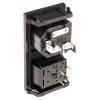 Bulgin Konektor IEC C14, orientace těla: Horizontální, Zacvakávací montáž velikost pojistky 5 x 20 mm Vnitřní, 250 V 10A